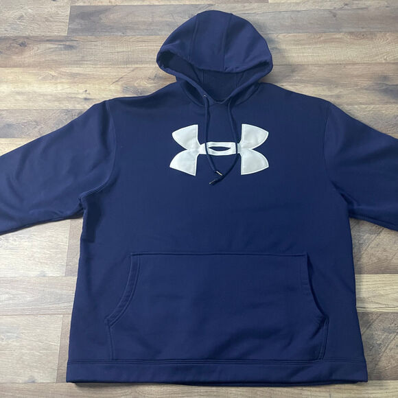 Under Armor Hoodie Men's Large Blue Athletic Training Running Fitness‎ 703 - Picture 1 of 11